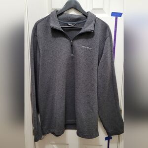 Eddie Bauer Gray Quarter-Zip Pullover